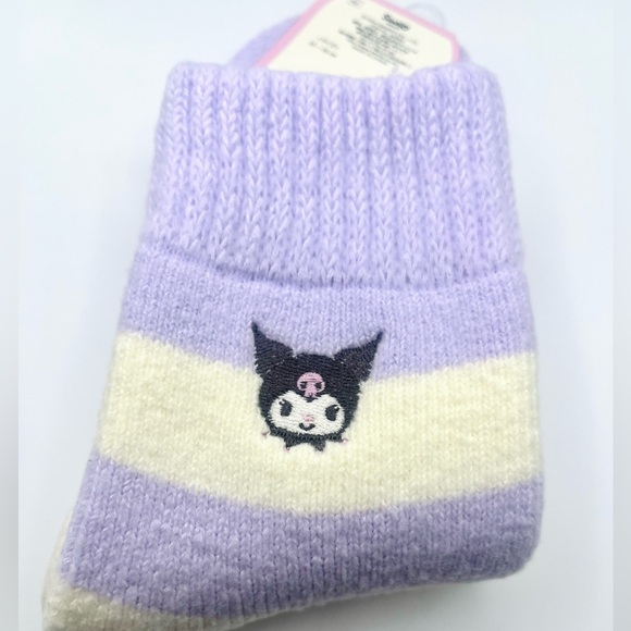 Sanrio Kuromi Cozy Cuff Stripped Lounge Socks - Picture 2 of 5